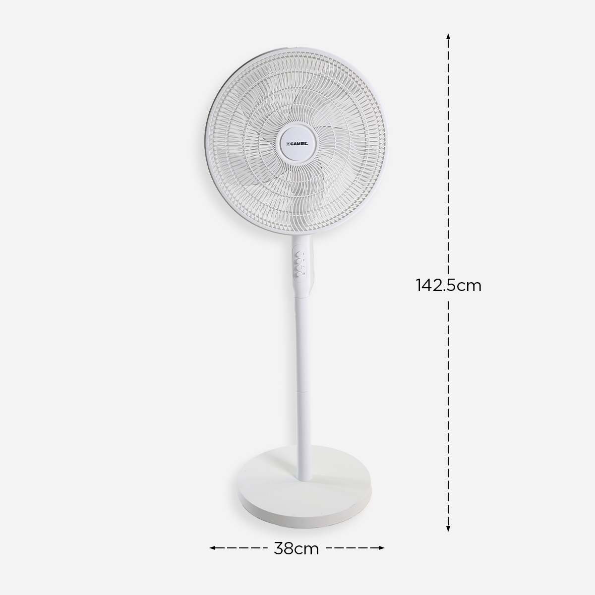 Camel Stand Fan (White) - 16in