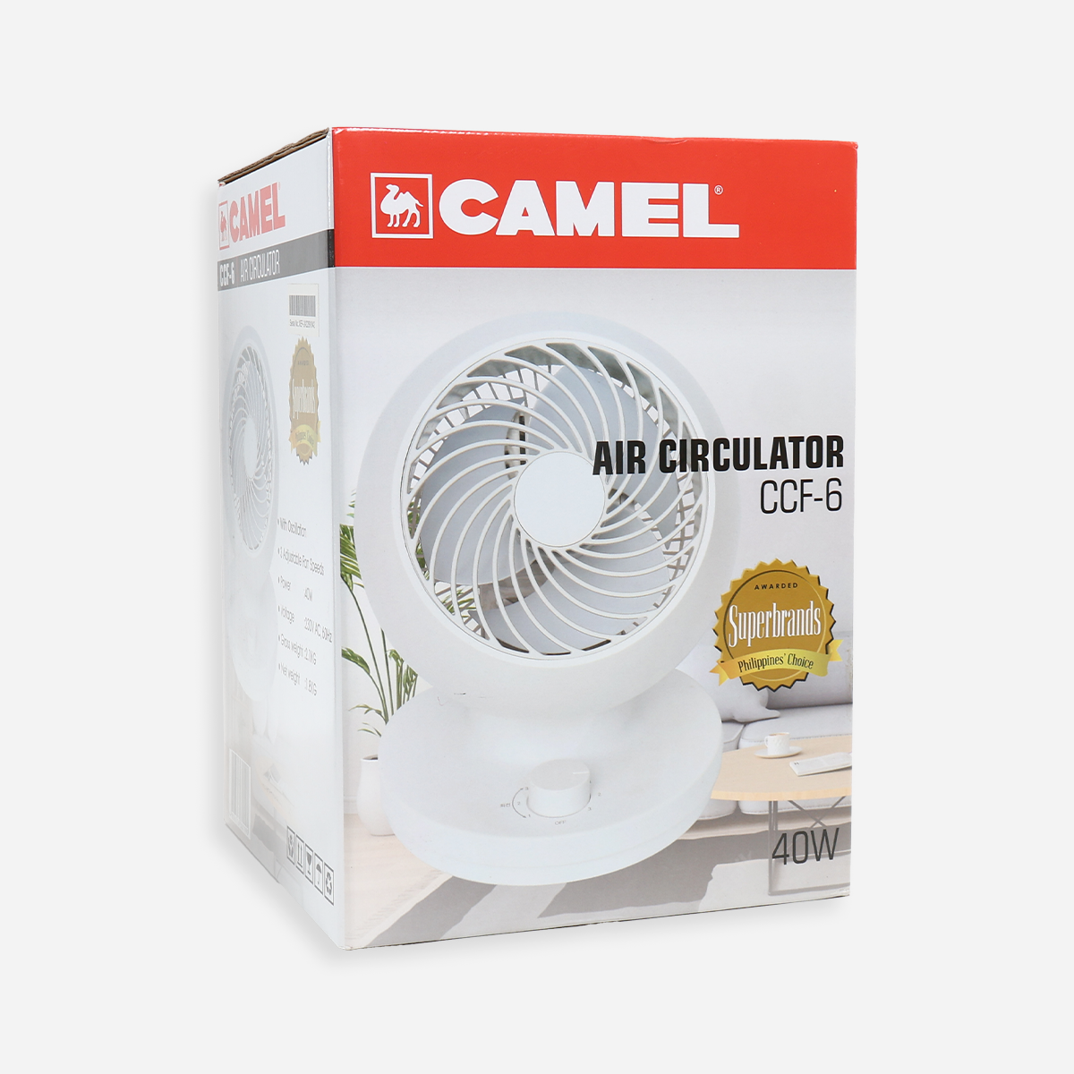 Camel Air Circulator (White) - 6in