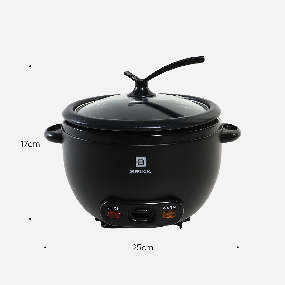 Brikk Rice Cooker (Black) - 5 Cups