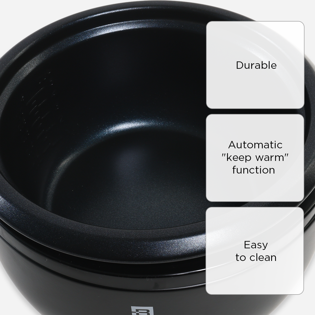 Brikk Rice Cooker (Black) - 5 Cups