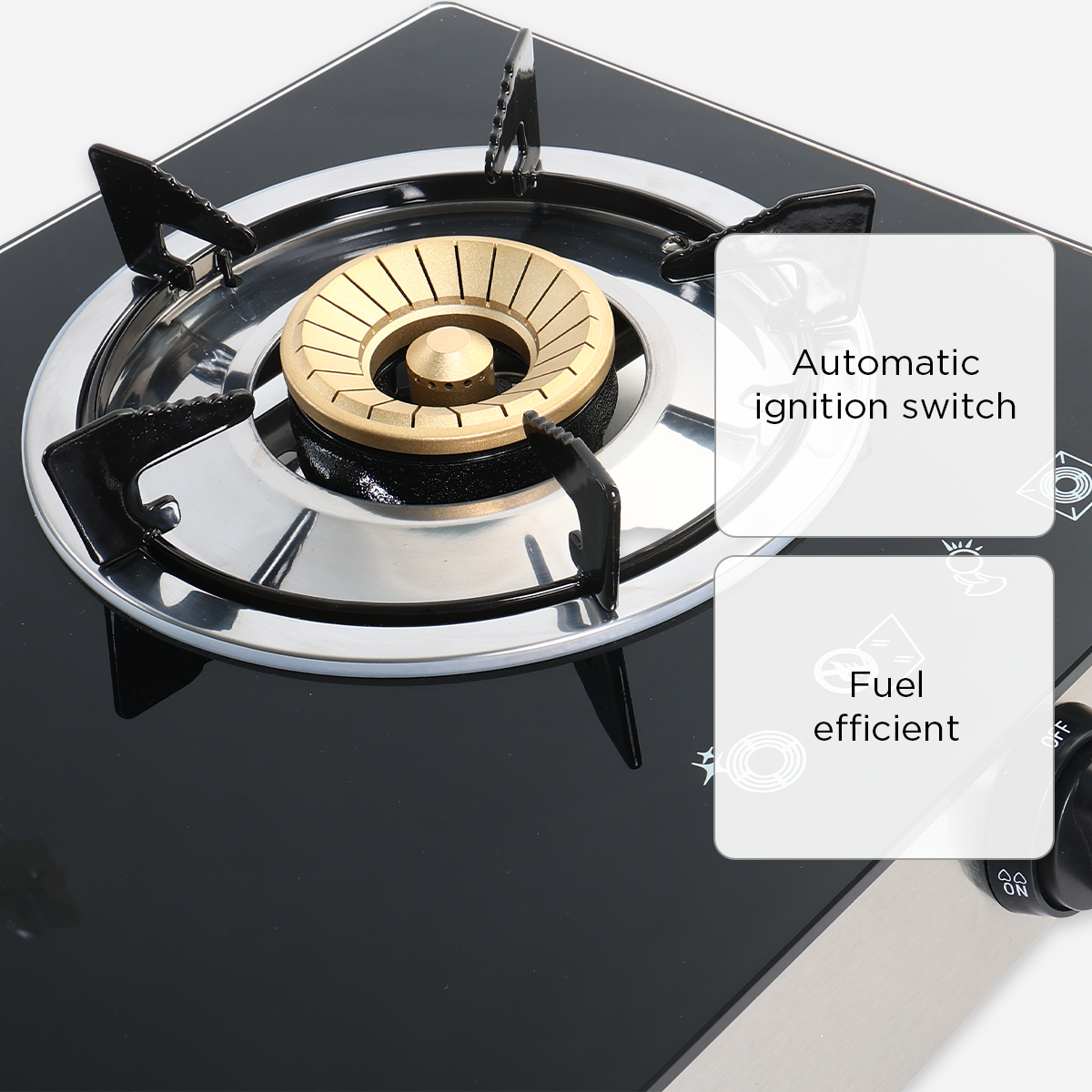 Kyowa Double Burner KW 3562  Glass Top Gas Stove