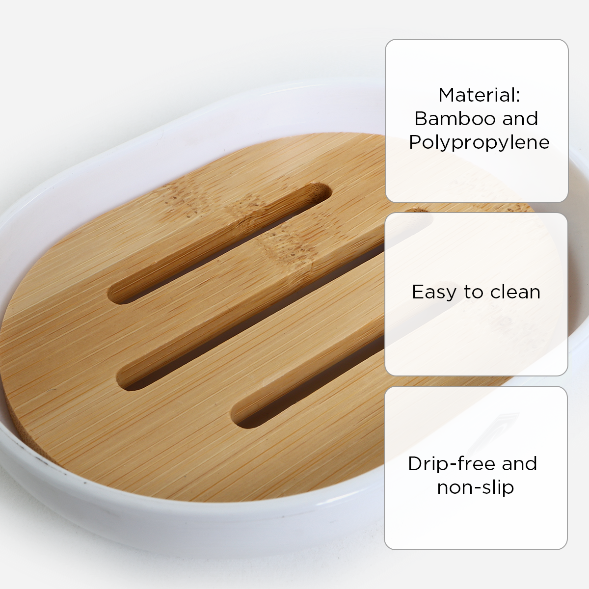 Primeo Bamboo Soap Dish - White