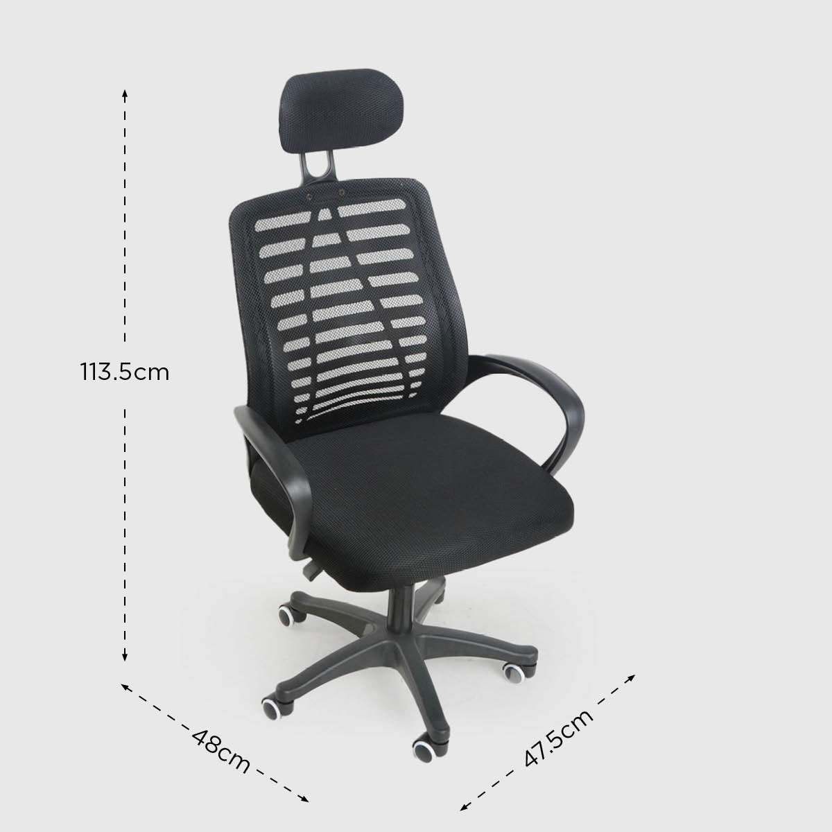 SM Home Jerry Office Chair With Head Rest HY805- Black