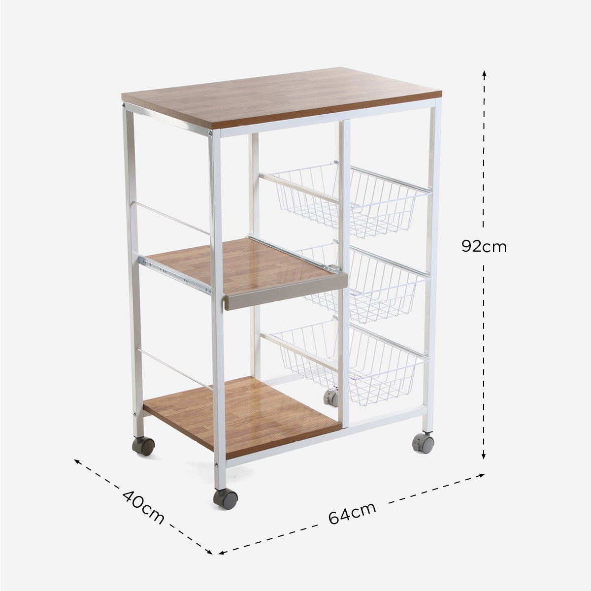 Home Accents Microwave Steel Stand KB3 (White) - 3L