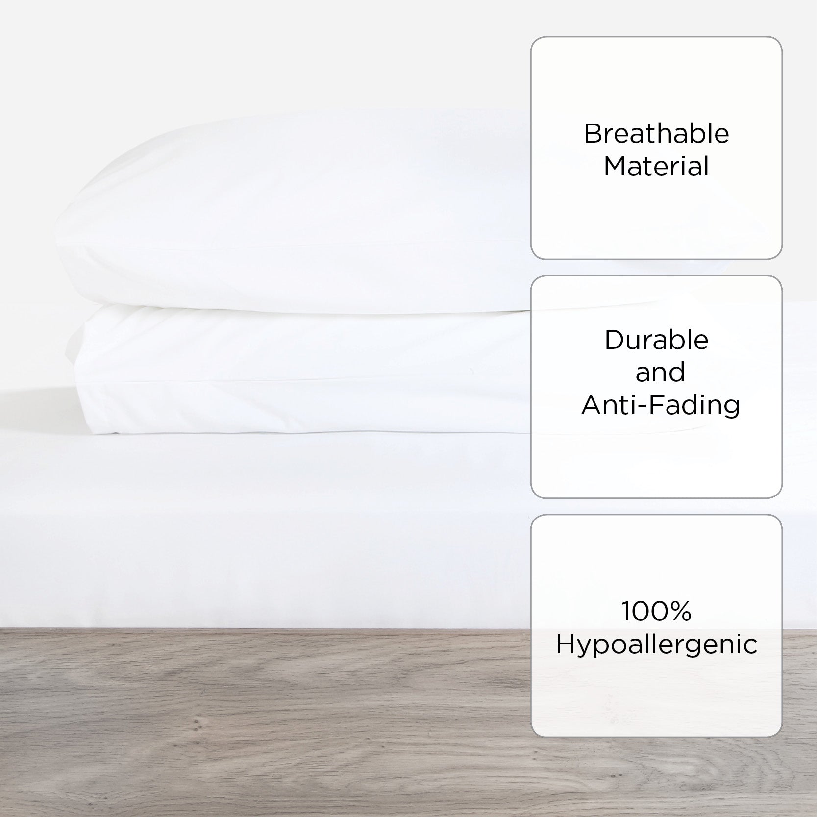 Kingston 3-Piece Queen Size Fitted Bedding Set Ð Plain White