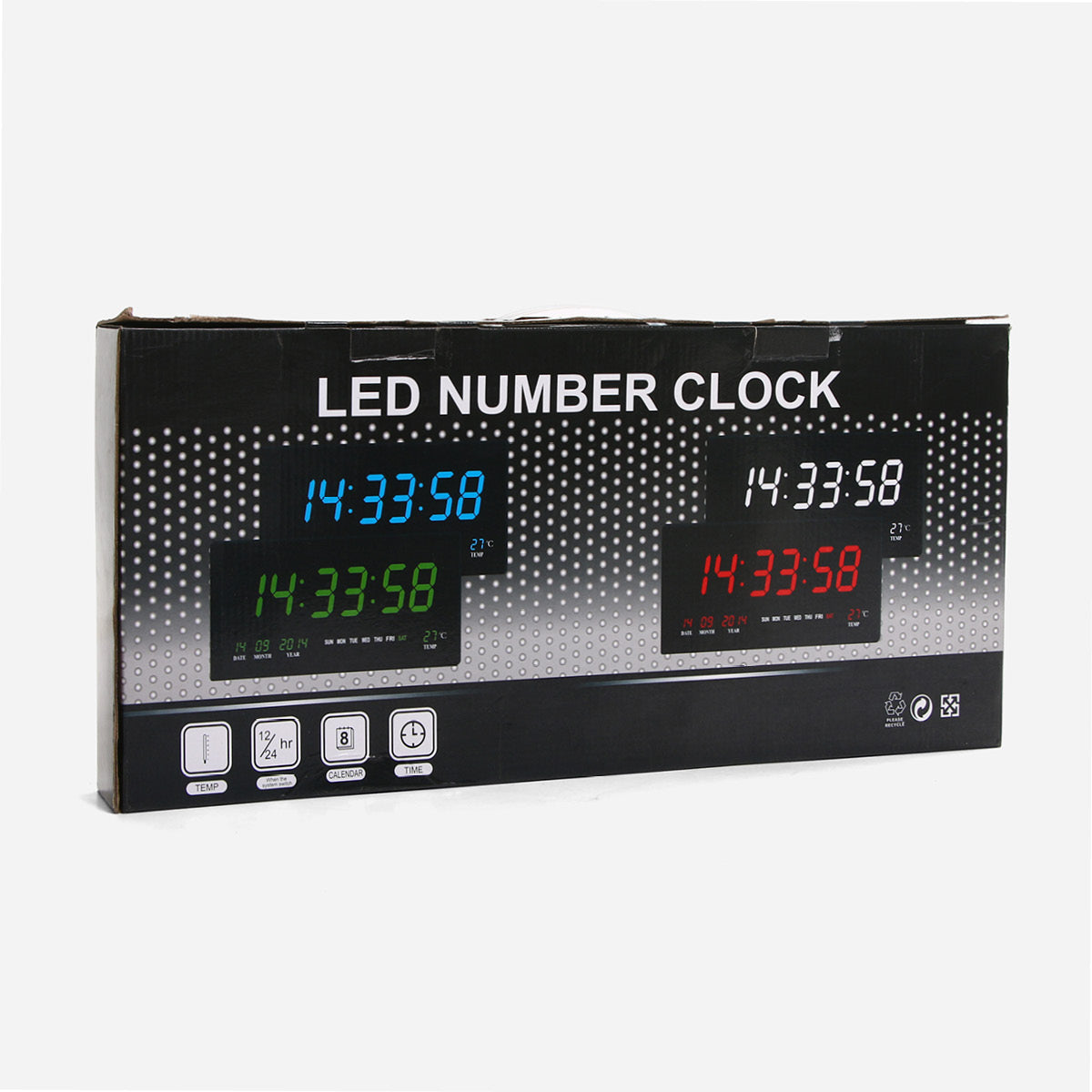 Lucent LED Wall Clock 4622 -ÊBlack Frame, Red LED