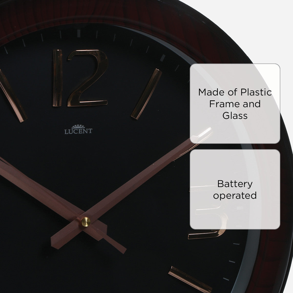 Lucent Wall Clock WL698 - Black Dial.