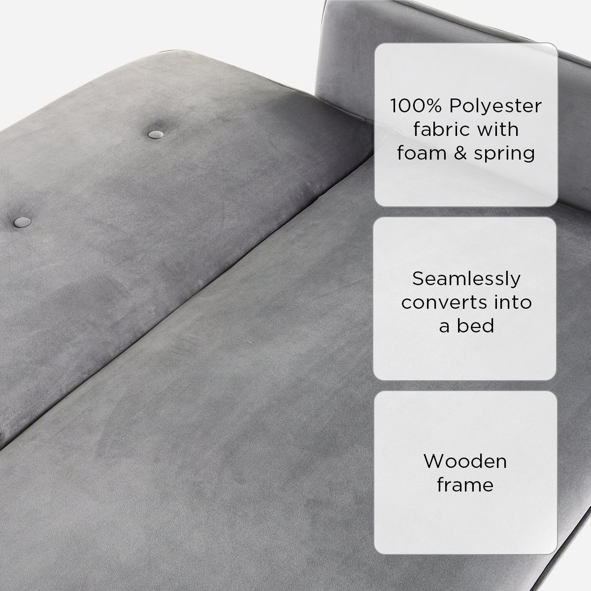 SM Home 3-Seater Marriot Sofa Bed - Dark Gray