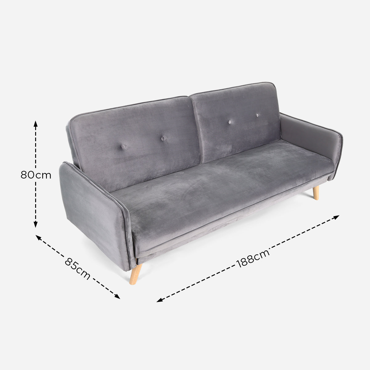 SM Home 3-Seater Marriot Sofa Bed - Dark Gray