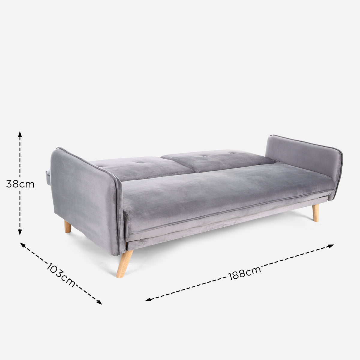 SM Home 3-Seater Marriot Sofa Bed - Dark Gray