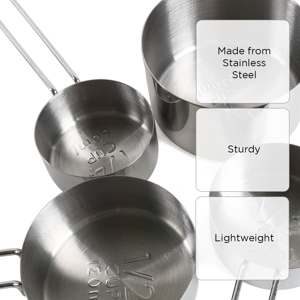 Martha Stewart 4-Piece Richburn Stainless Steel Measuring Cups