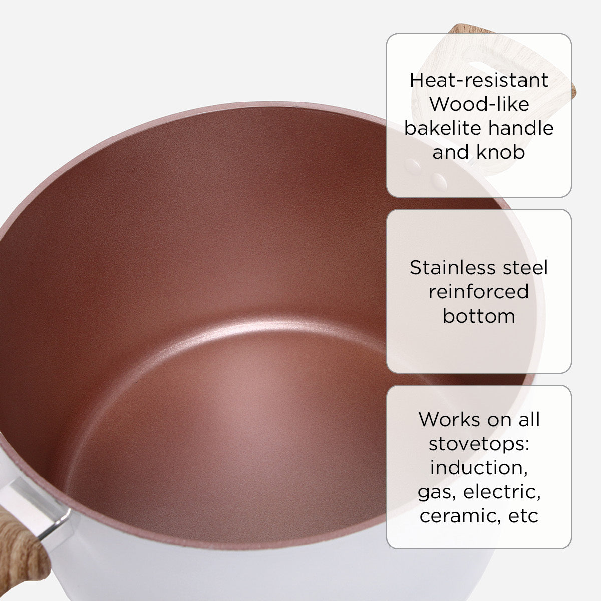 Masflex Pearl Forged Stock Pot With Glass Lid - 26cm