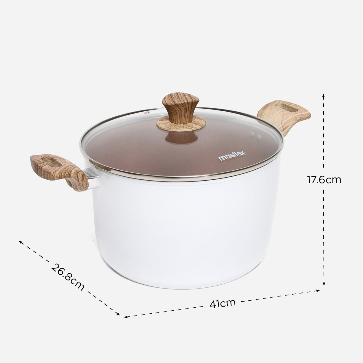 Masflex Pearl Forged Stock Pot With Glass Lid - 26cm