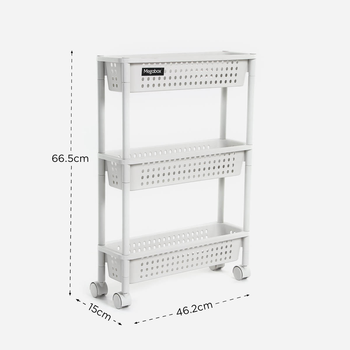 Megabox 3-Layer Slim Tray Cart MG133  - Beige