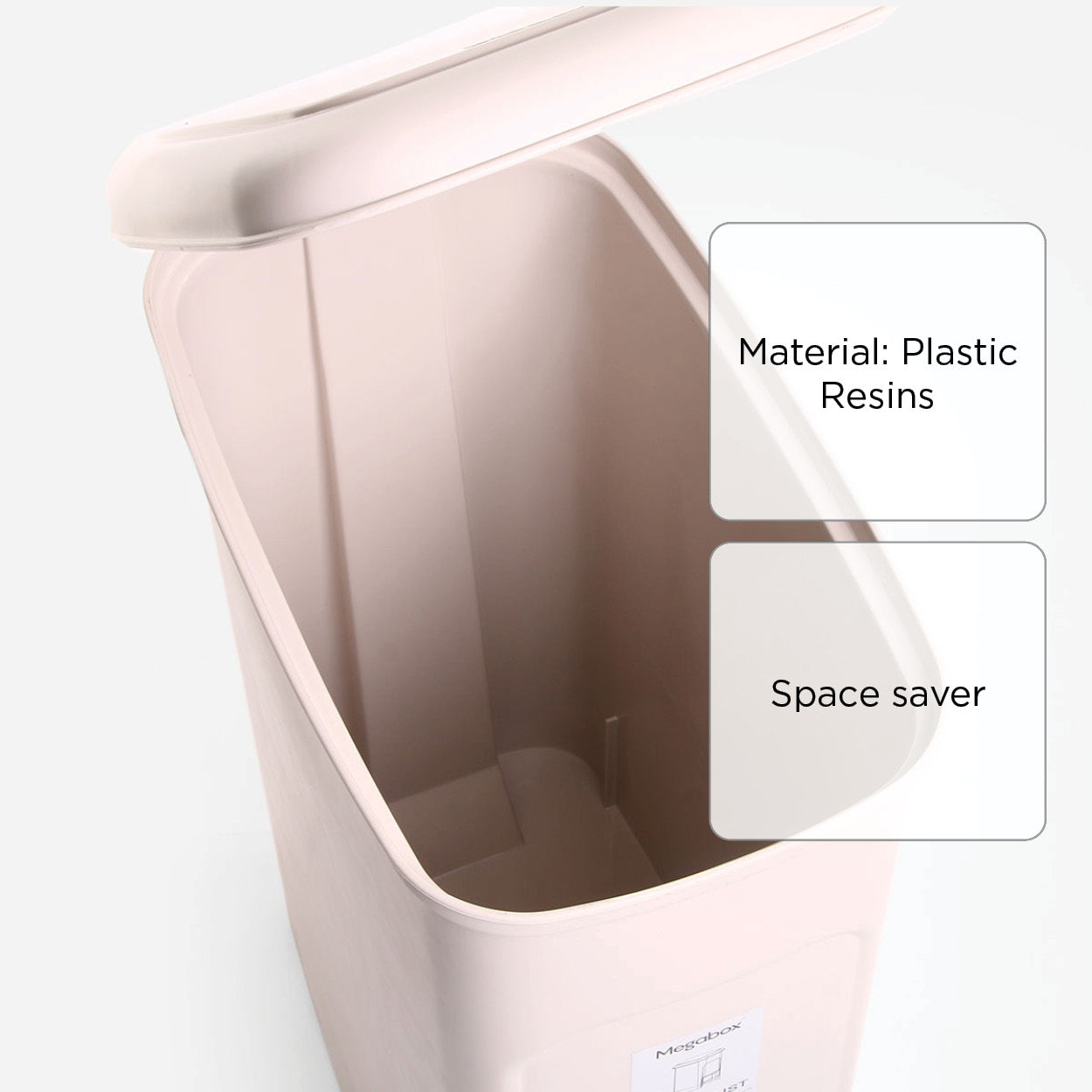 Megabox Neutralist Slim Step Bin MG-712 (Beige) - 34L