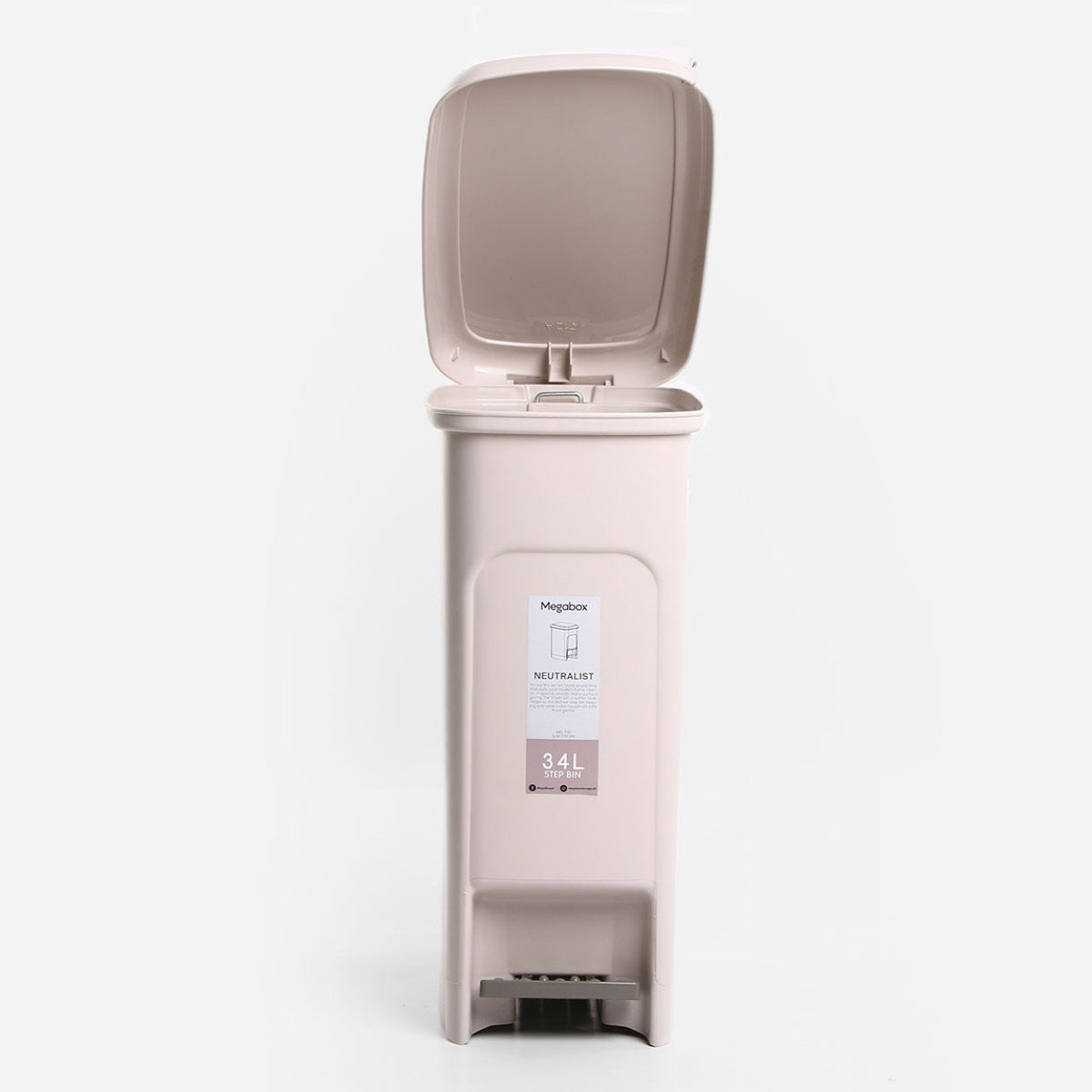 Megabox Neutralist Slim Step Bin MG-712 (Beige) - 34L