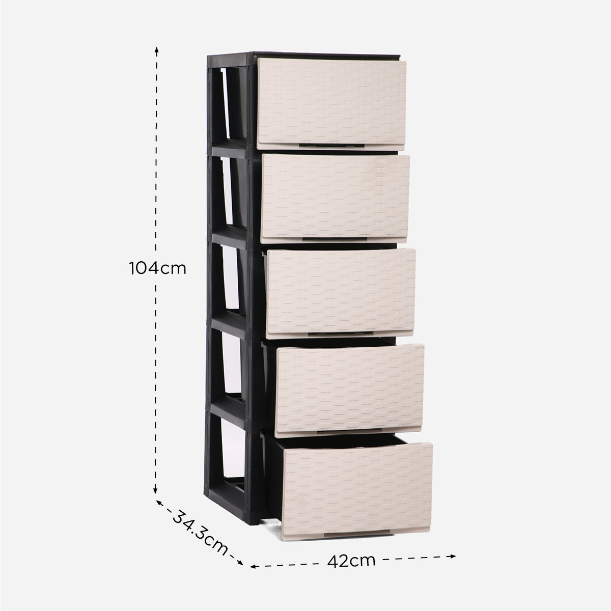 Megabox 5 Layer Boho Slim Drawer MG164RT - Beige