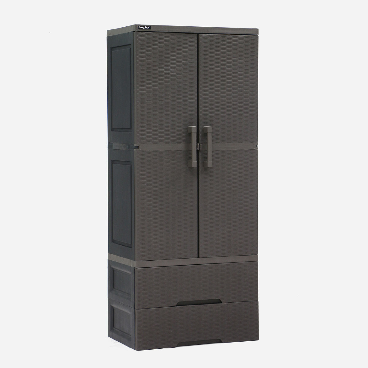 Megabox Boho Wardrobe Cabinet With 2 Drawers MG186RT- Dark brown