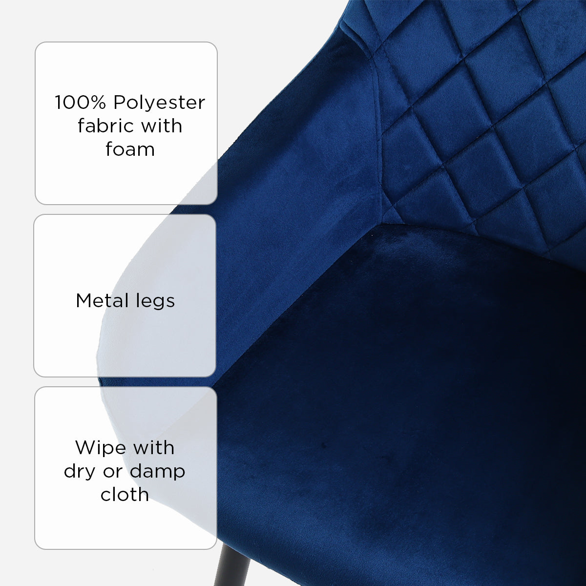 SM Home Monaco Dining Chair Velvet MLM-181552 - Dark Blue