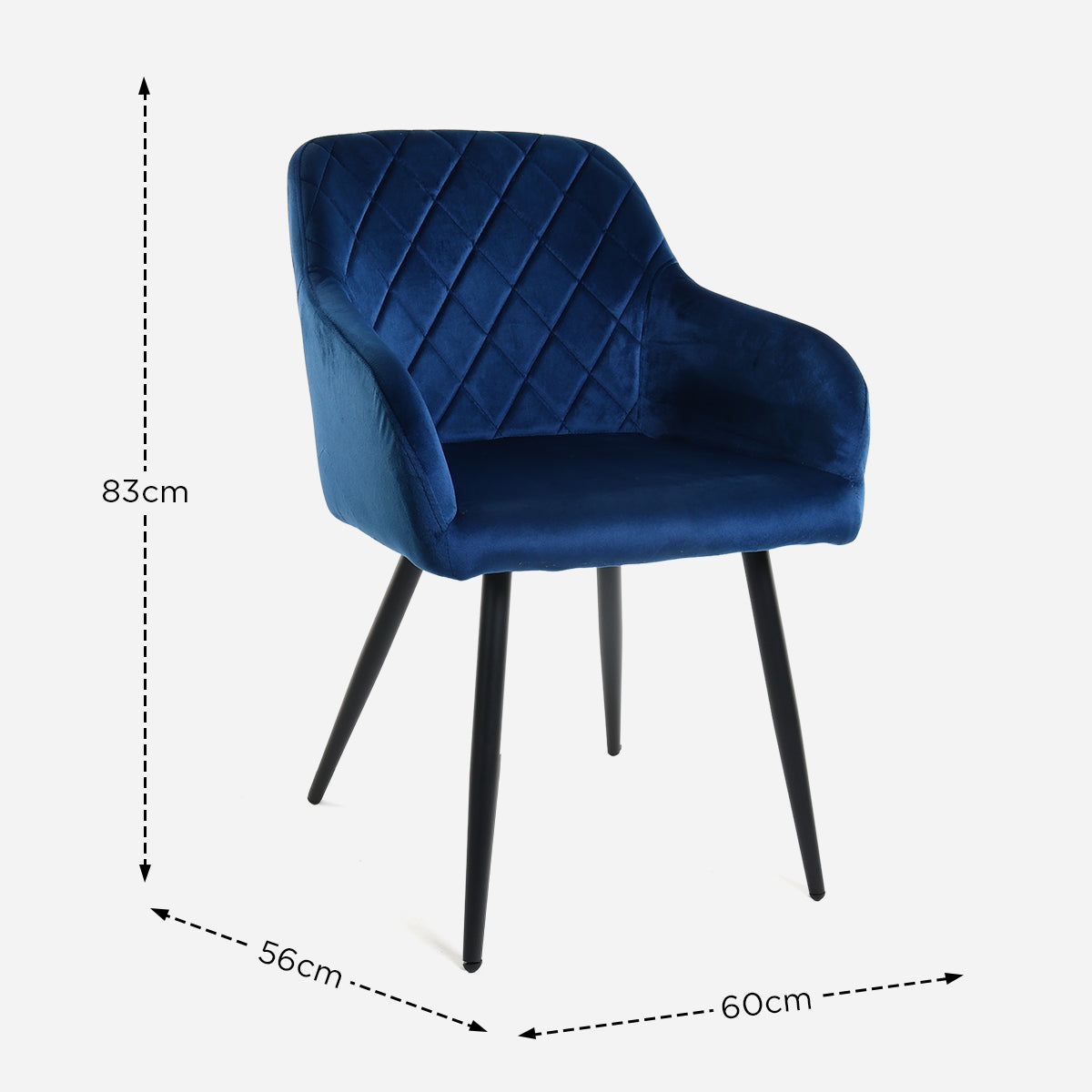 SM Home Monaco Dining Chair Velvet MLM-181552 - Dark Blue
