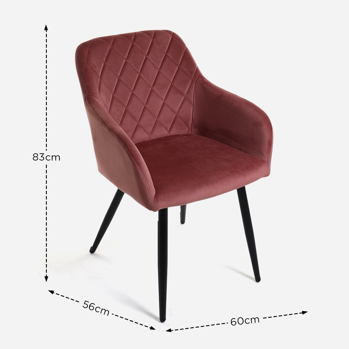 SM Home Monaco Dining Velvet Chair - Smoky Rose