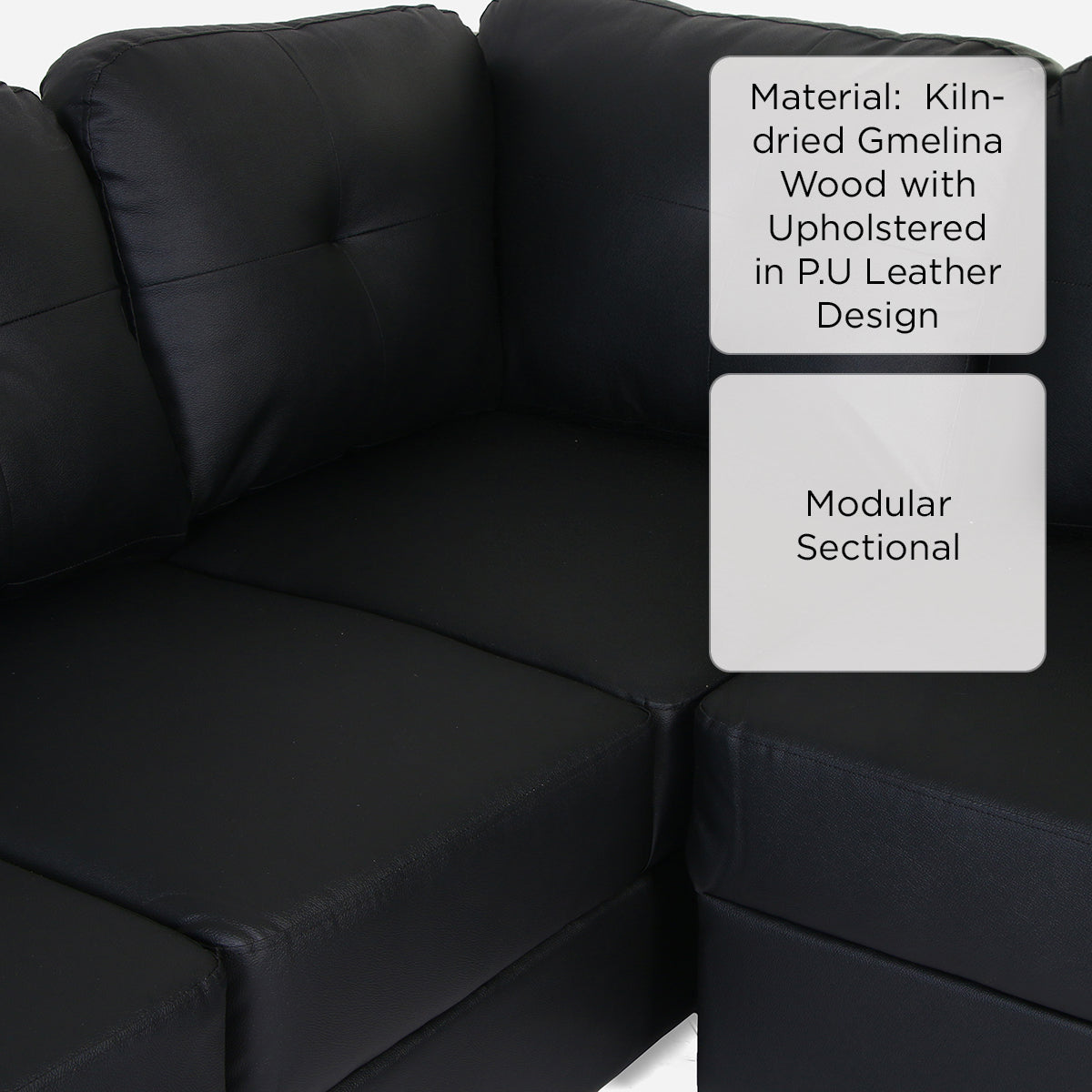 SM Home Caliber Sectional Sofa Set - Black