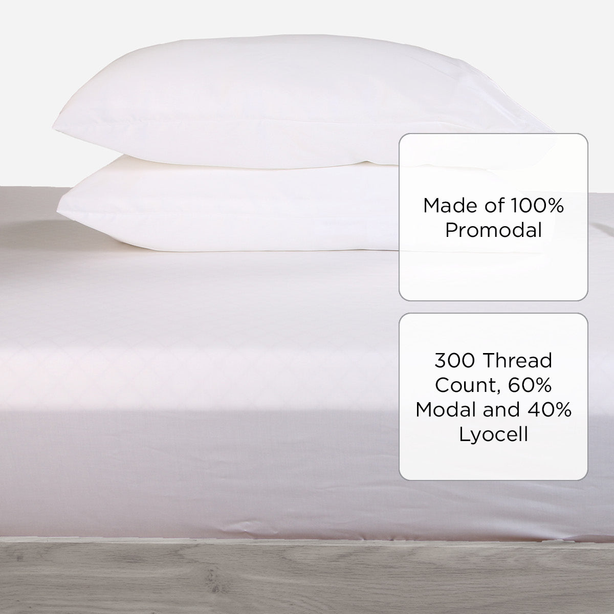 Family Home 3-Piece Naturel Pure White Bedsheet Set - Queen