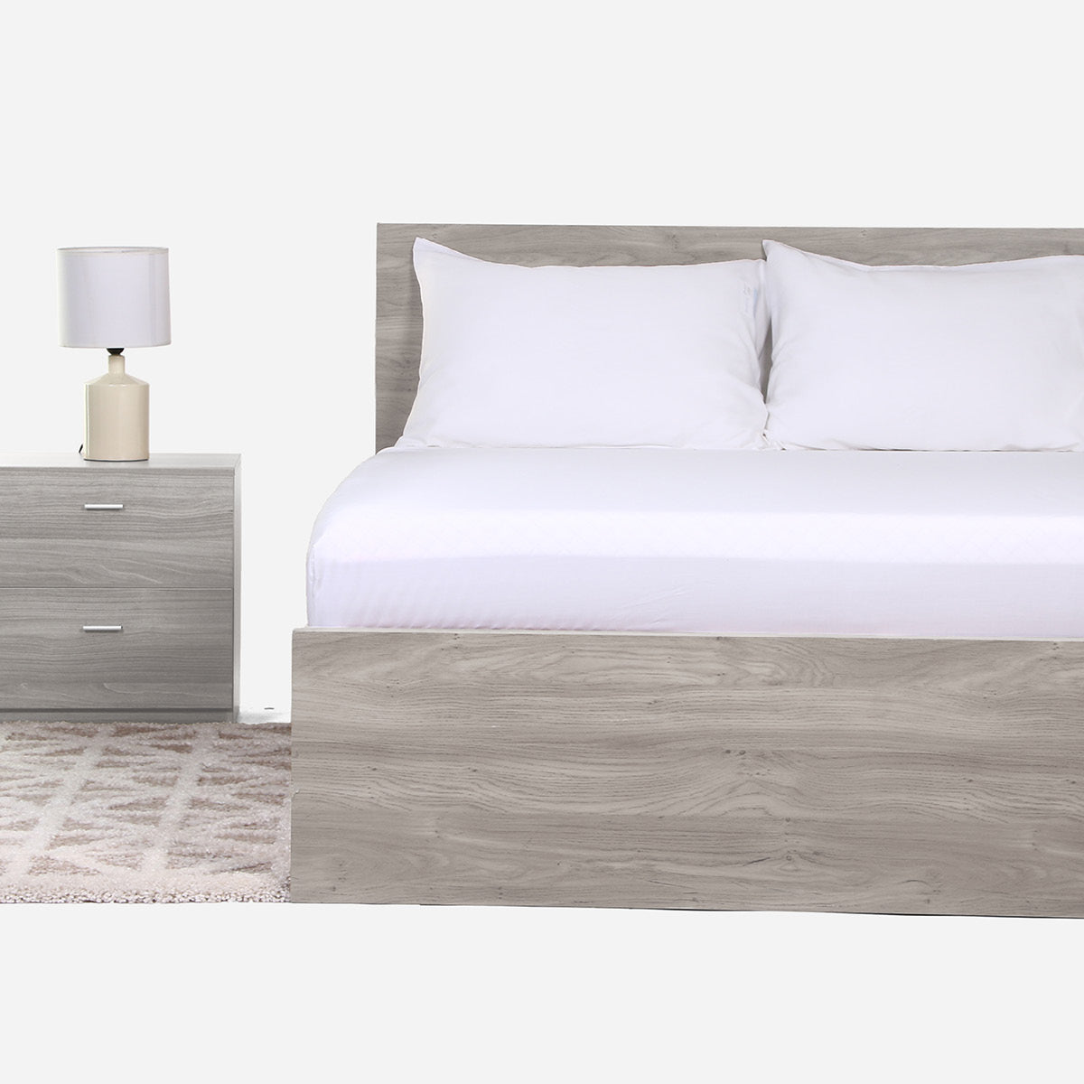Family Home 3-Piece Naturel Pure White Bedsheet Set - Queen