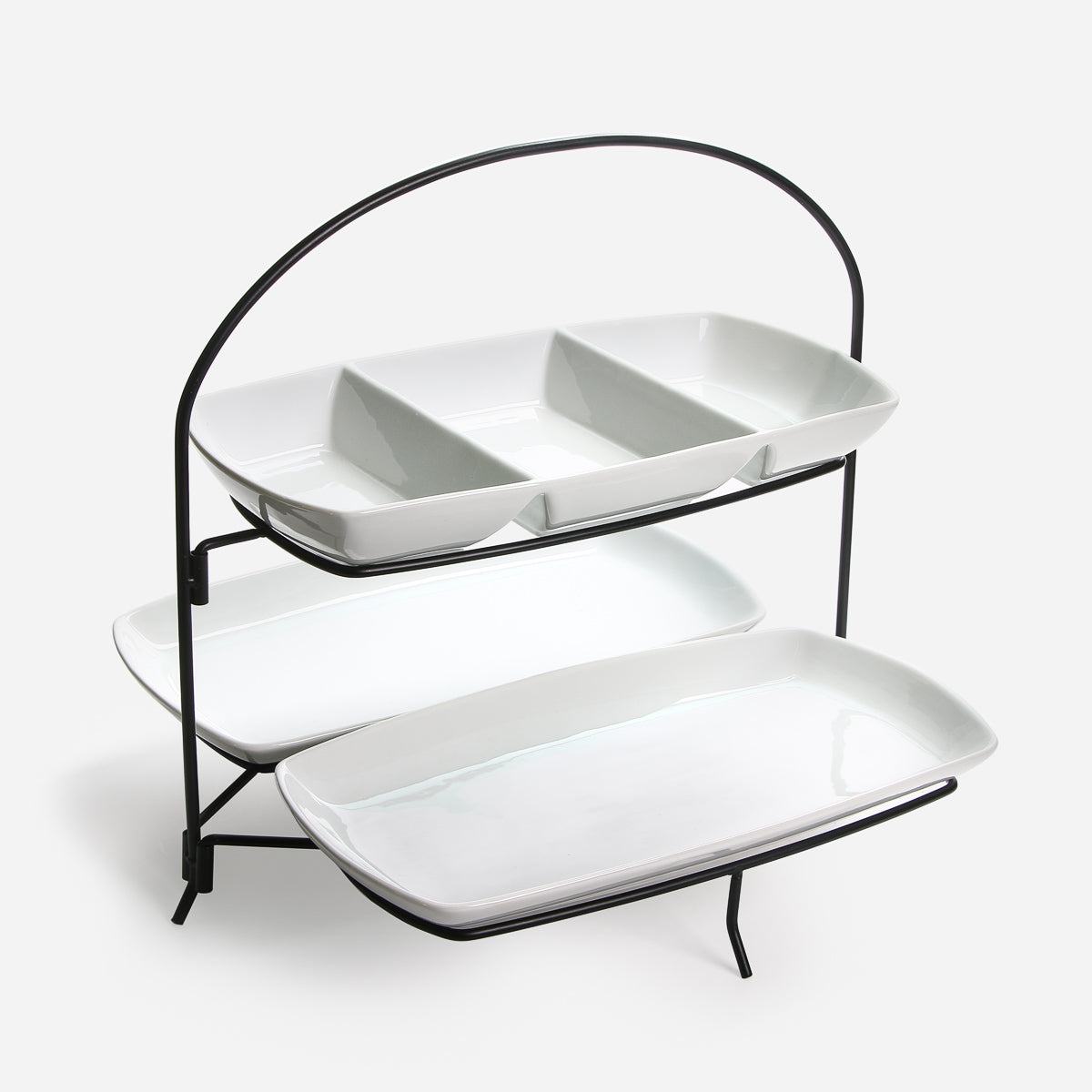 Omega Anselm 3-Tier Rectangular Plate with Collapsible Rack