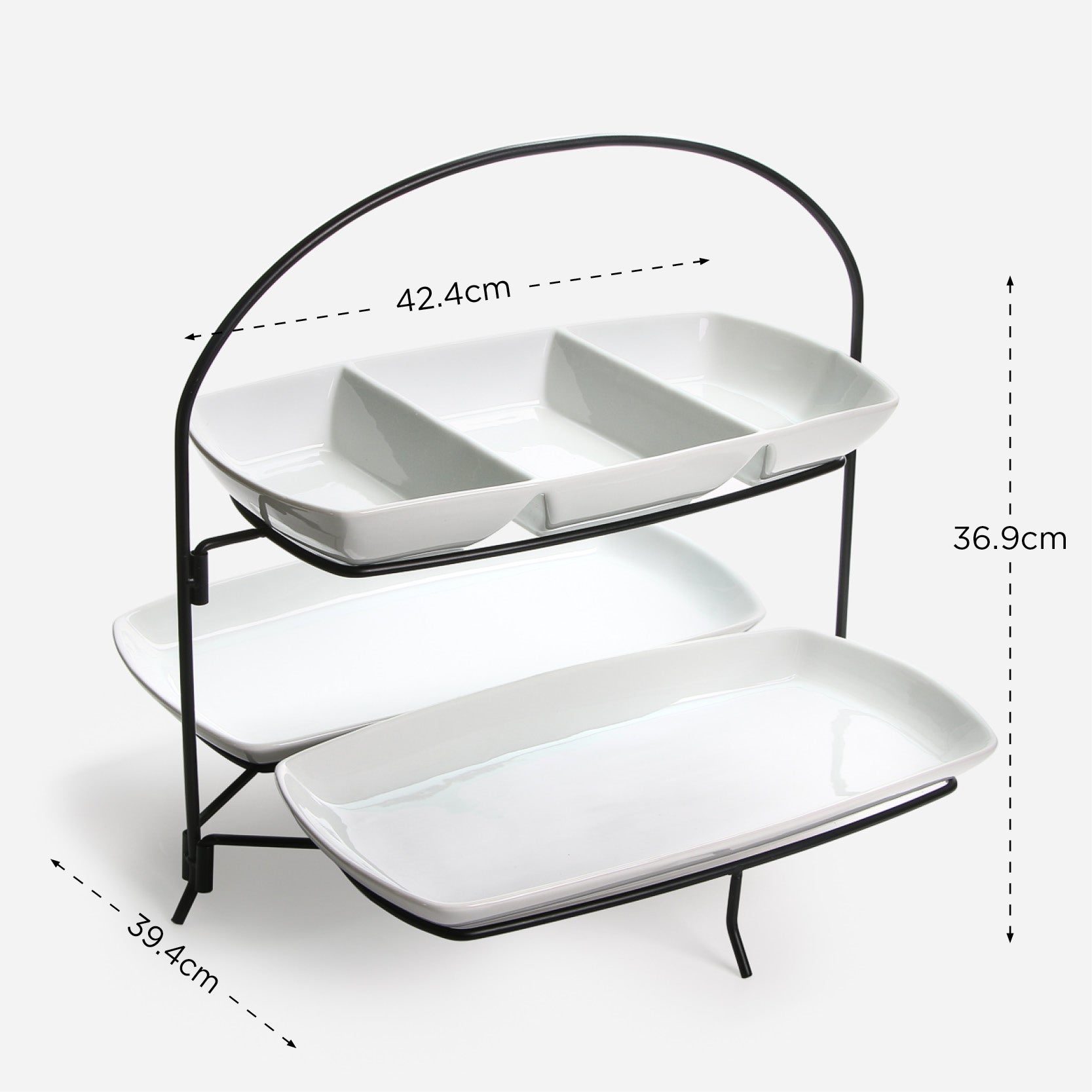 Omega Anselm 3-Tier Rectangular Plate with Collapsible Rack