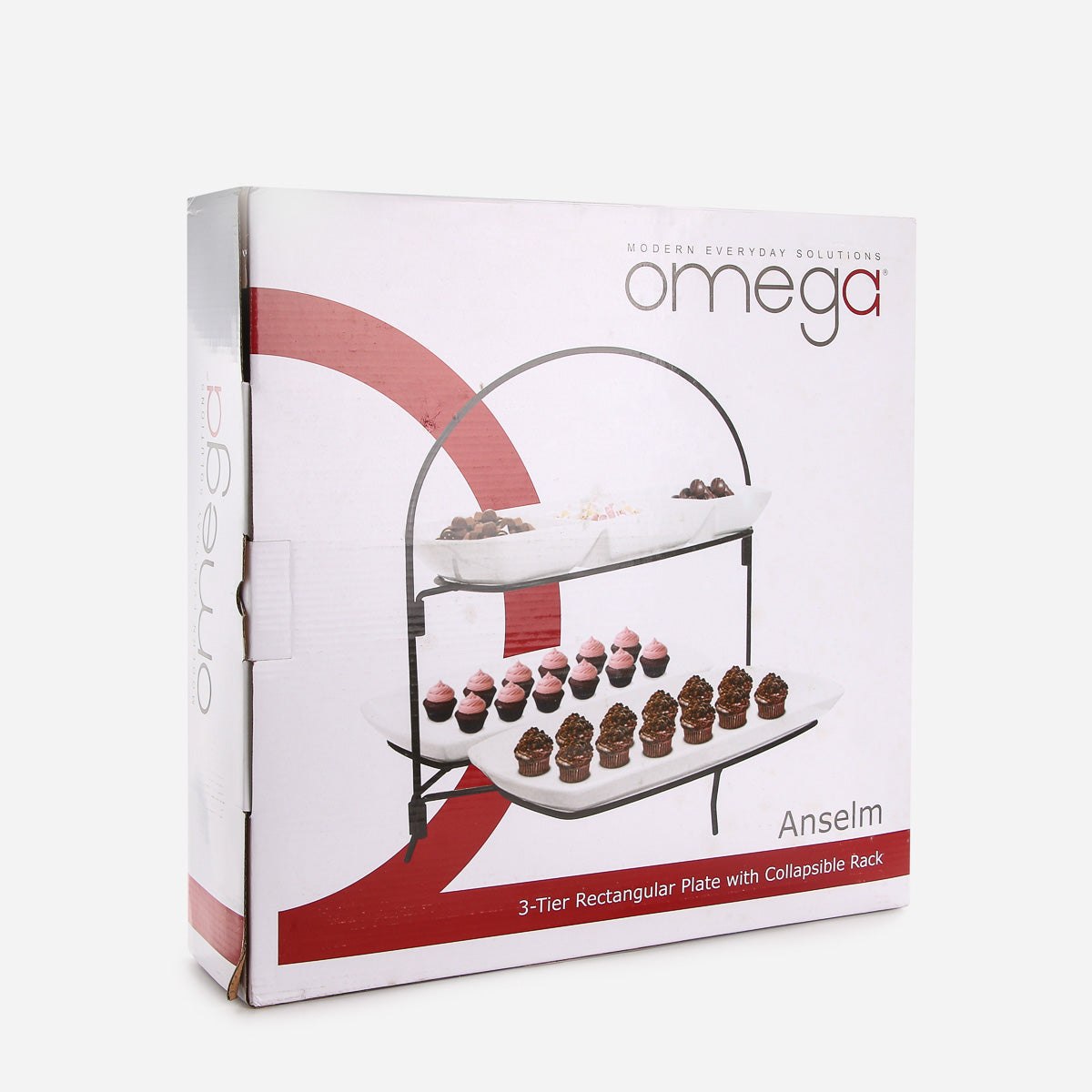 Omega Anselm 3-Tier Rectangular Plate with Collapsible Rack
