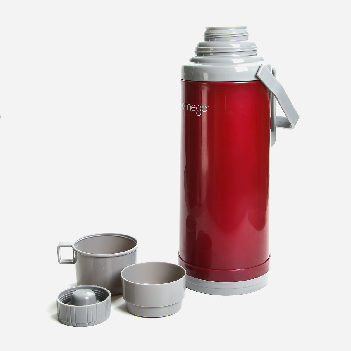 Omega Dylan Plastic Double Cup Vacuum Flask - 2.2L