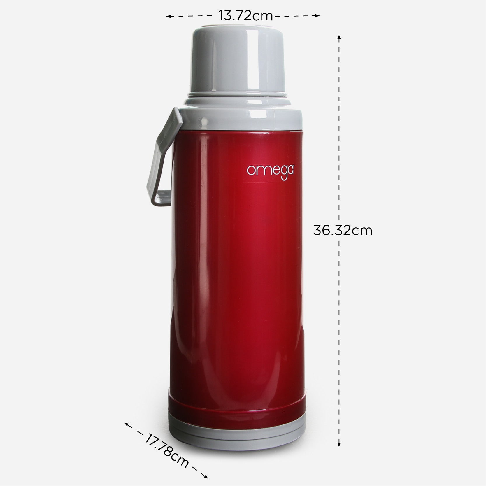 Omega Dylan Plastic Double Cup Vacuum Flask - 2.2L