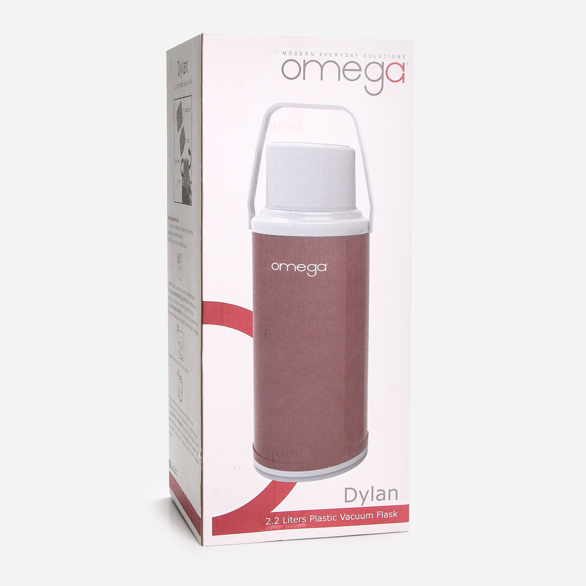 Omega Dylan Plastic Double Cup Vacuum Flask - 2.2L