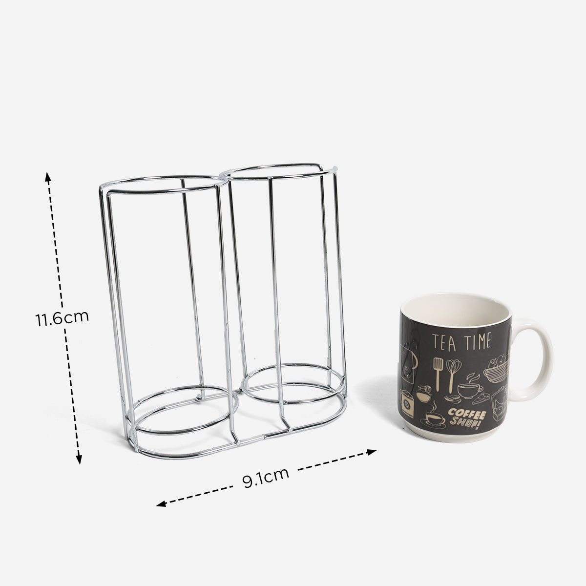 Masflex Set of 4 Newbone Mug with Rack - Vintage
