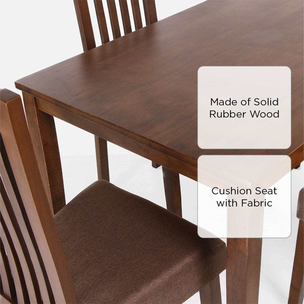 SM Home Ponny 4-Seater Dining Set - Walnut
