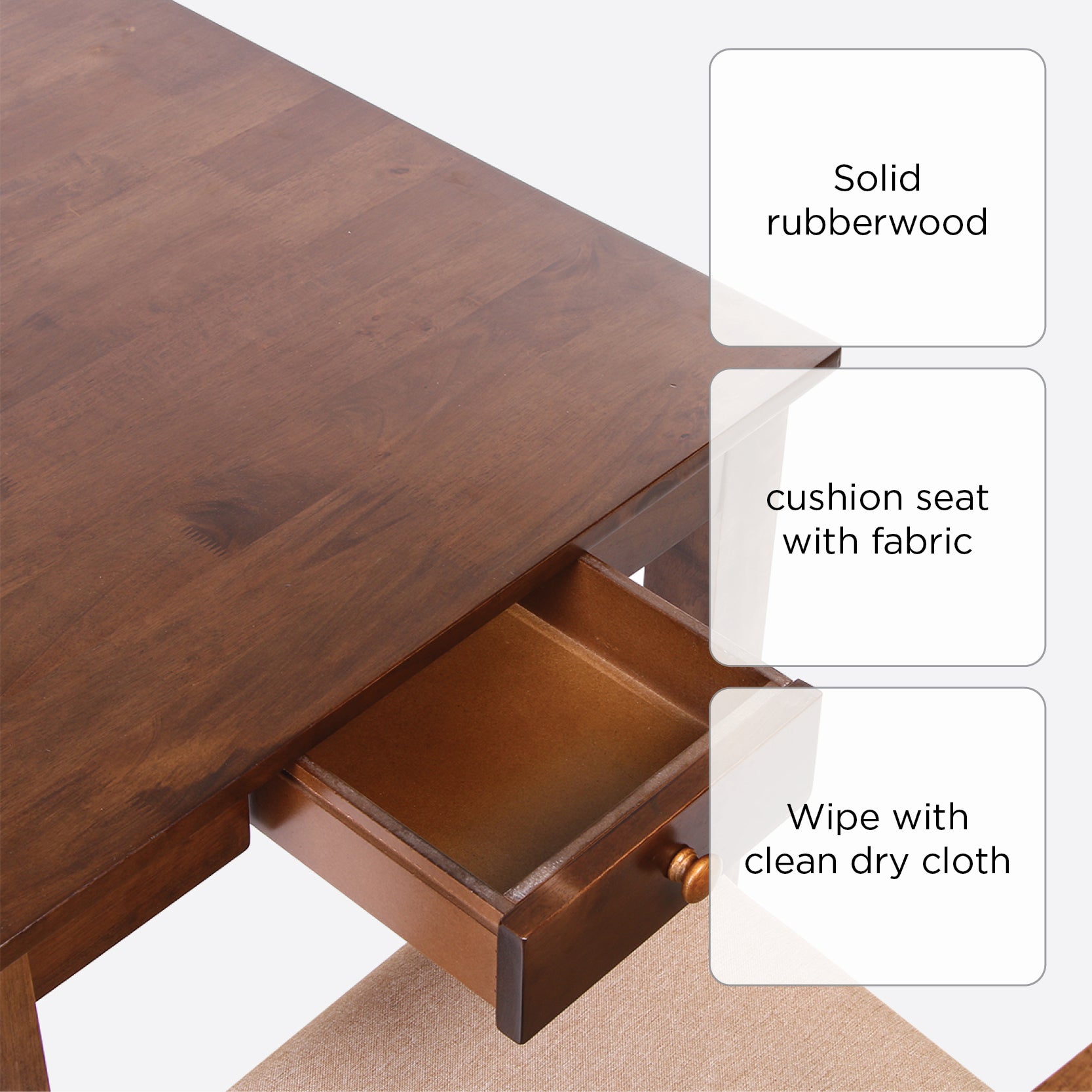 SM Home Panzer 2-Seater Dining Set SS219 - Walnut