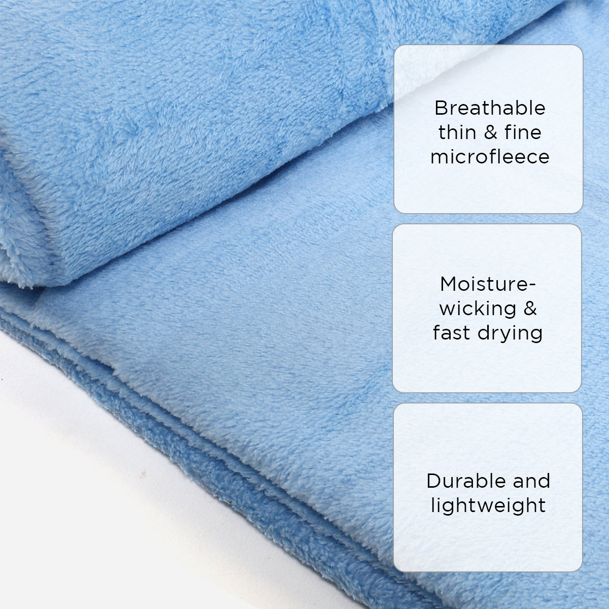 Dream Mate Micro Coral Fleece Blanket (Blue) - 60x80in