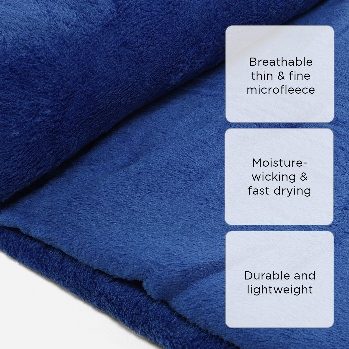 Dream Mate Micro Coral Fleece Blanket (Royal Blue) - 60x80in