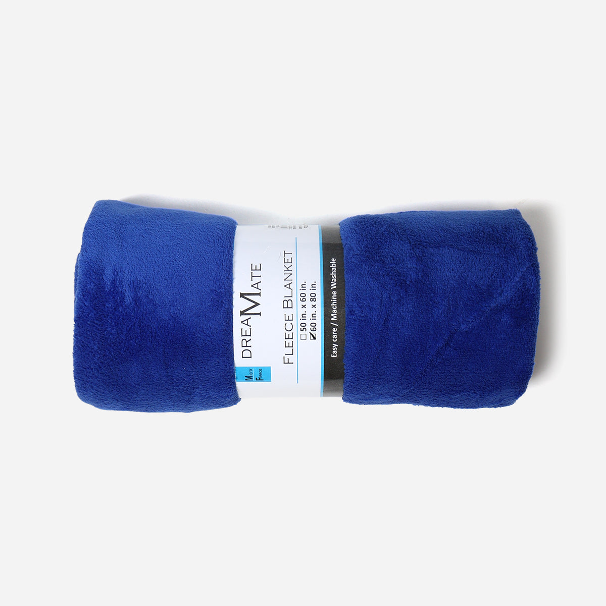 Dream Mate Micro Coral Fleece Blanket (Royal Blue) - 60x80in