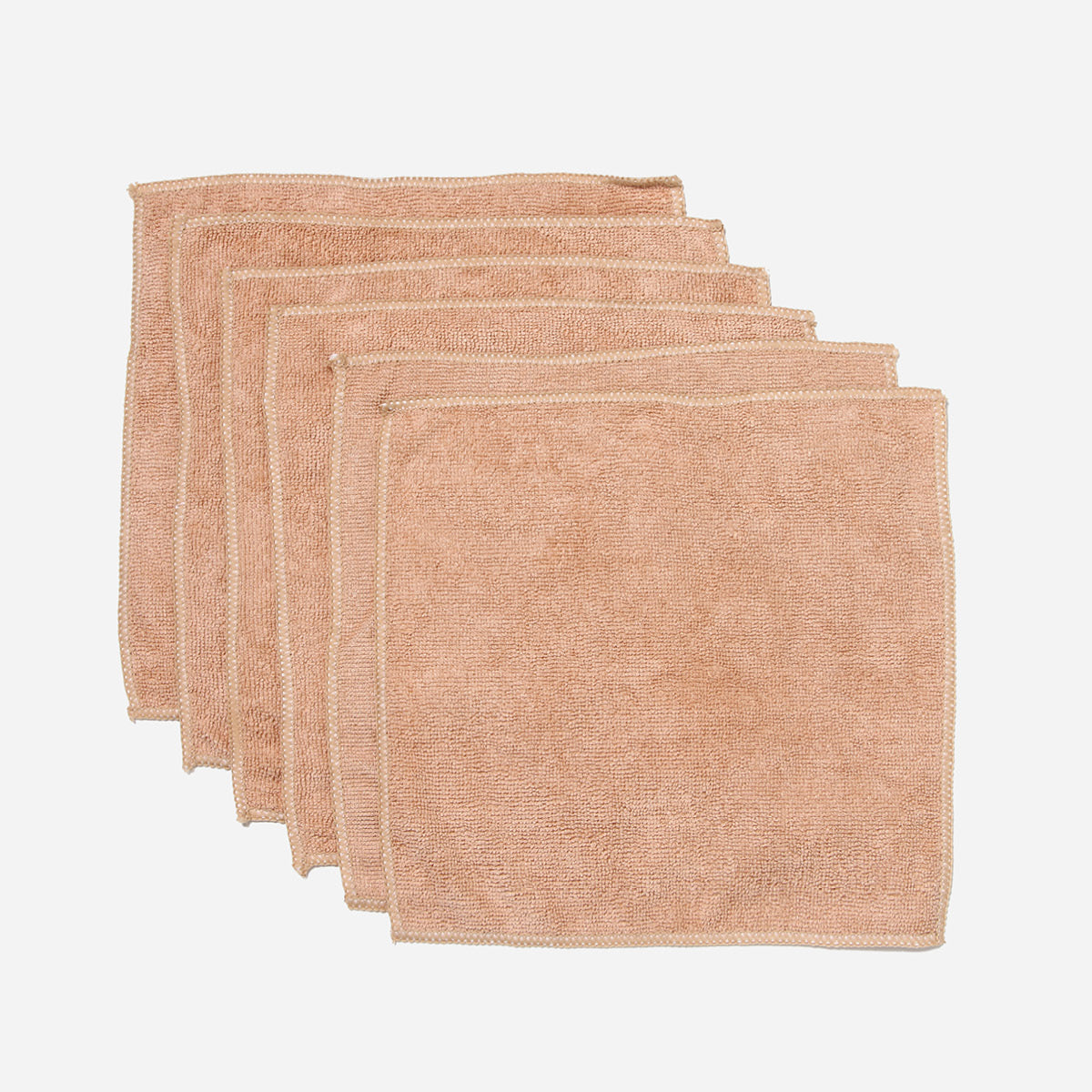 SM Home Set of 6 Microfiber Face Towels (Cuban Sand) - 12.5x12.5 inches
