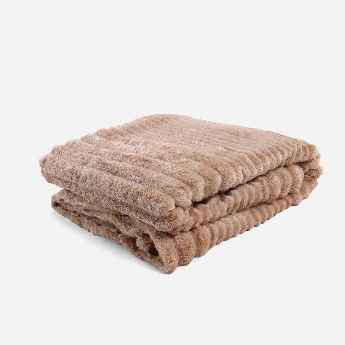 V&E Corduroy Throw Blanket (Khaki) - 60x80in