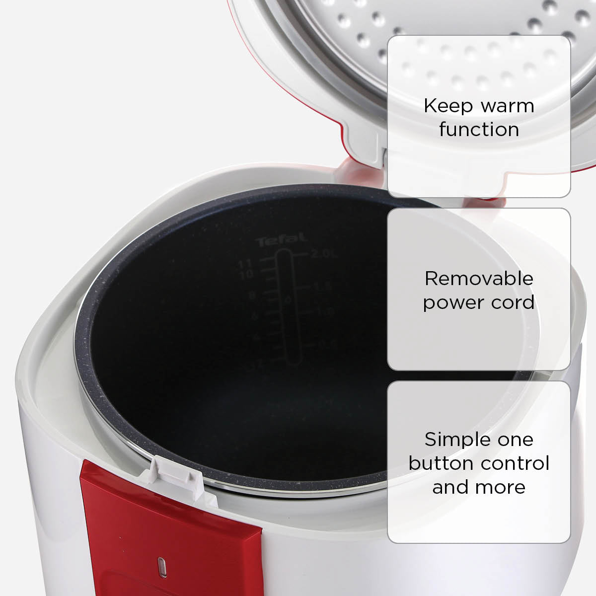 Tefal Ever Force Rice Cooker RK362565 (White) - 11 cups