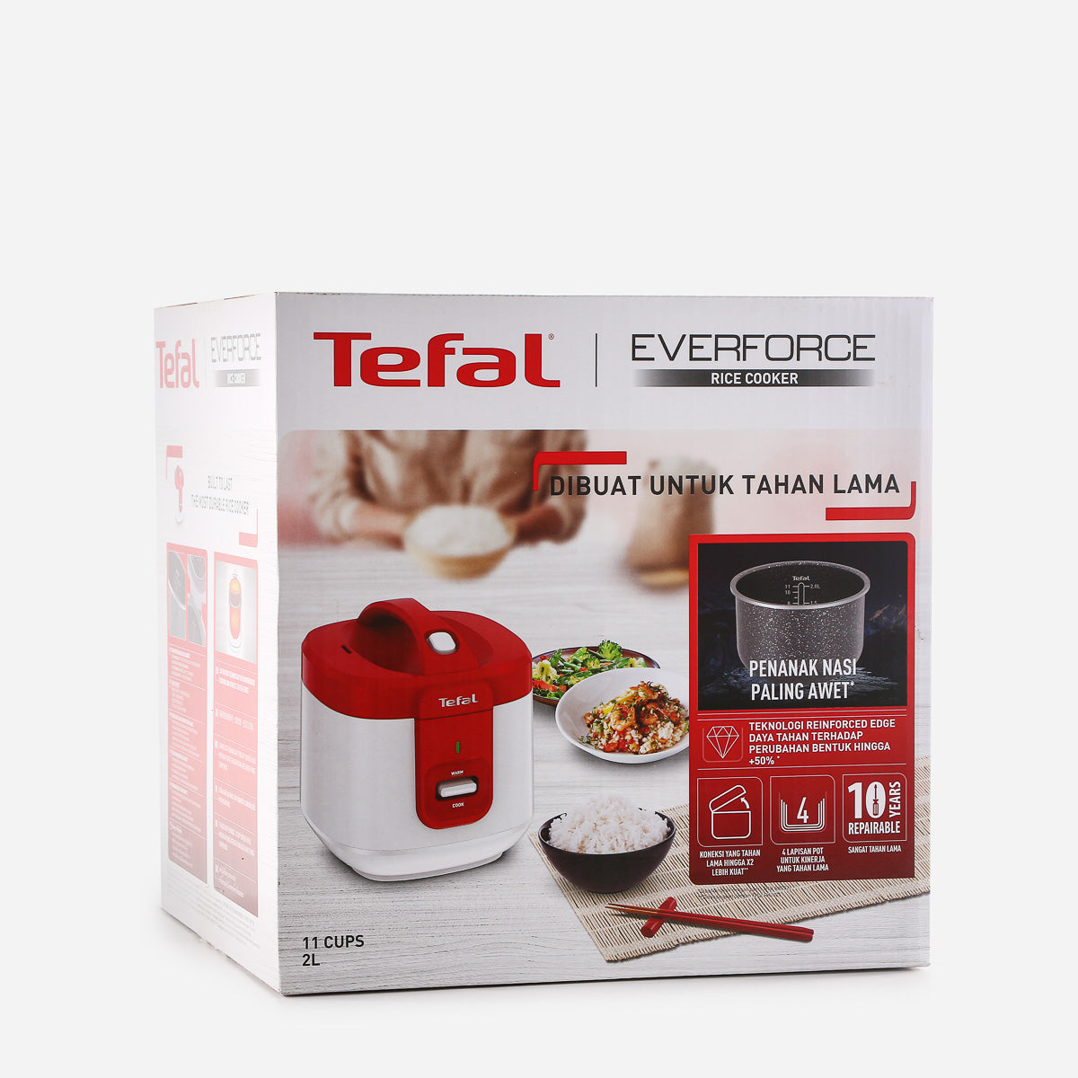 Tefal Ever Force Rice Cooker RK362565 (White) - 11 cups