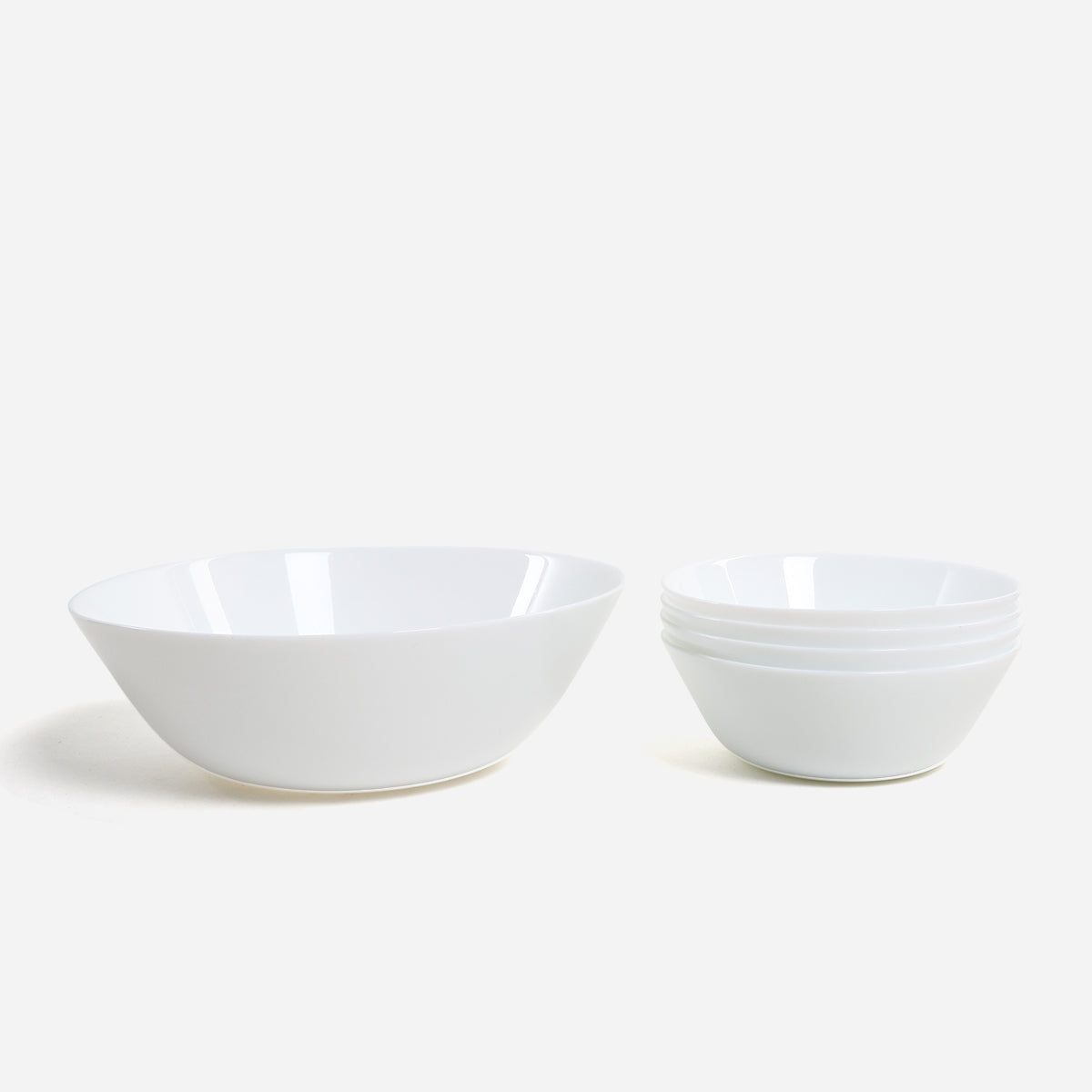 Royal Dine Set of 5 Pearl Opal Salad Bowl - White