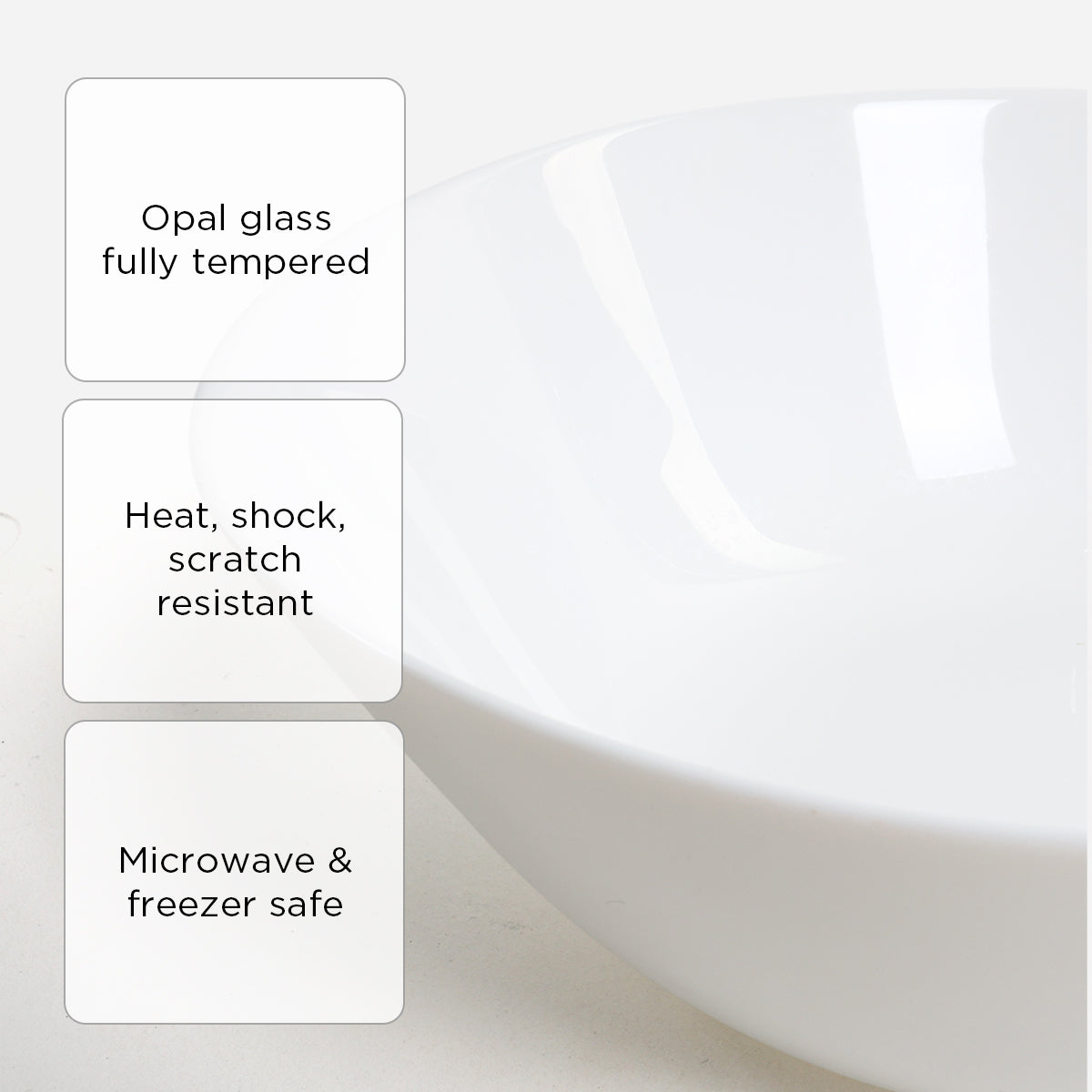 Royal Dine Set of 5 Pearl Opal Salad Bowl - White