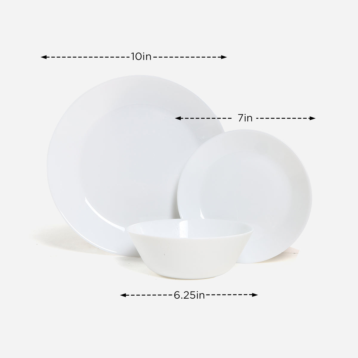 Royal Dine Set of 6 Ivory Opal Dinner Set - White