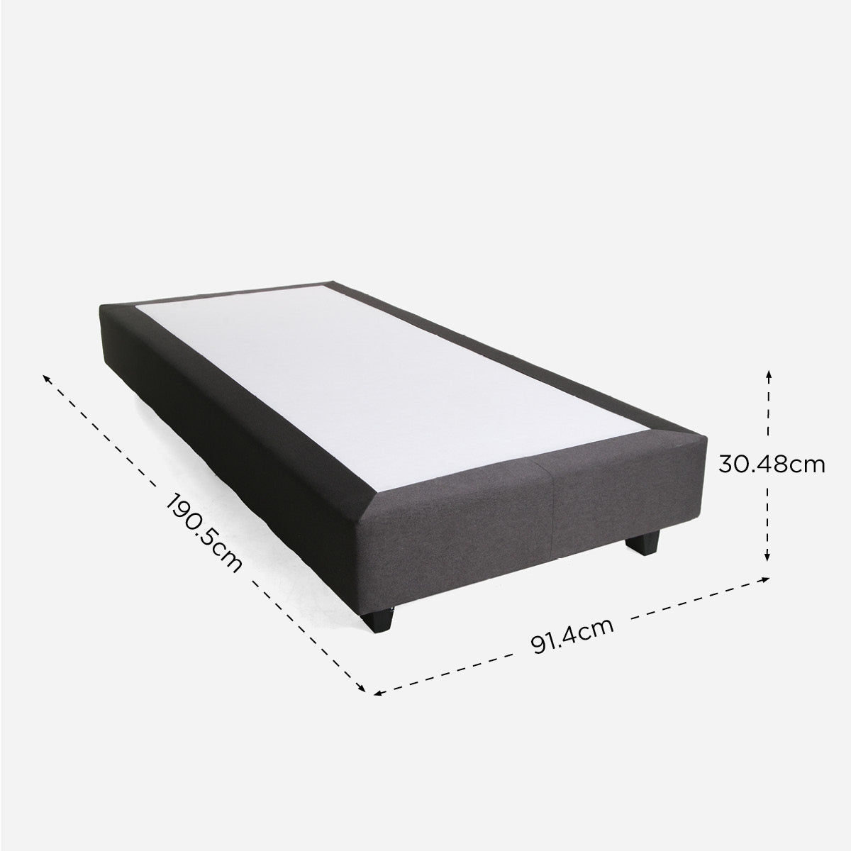 Royal Linen Box Bed - 12x36x75in