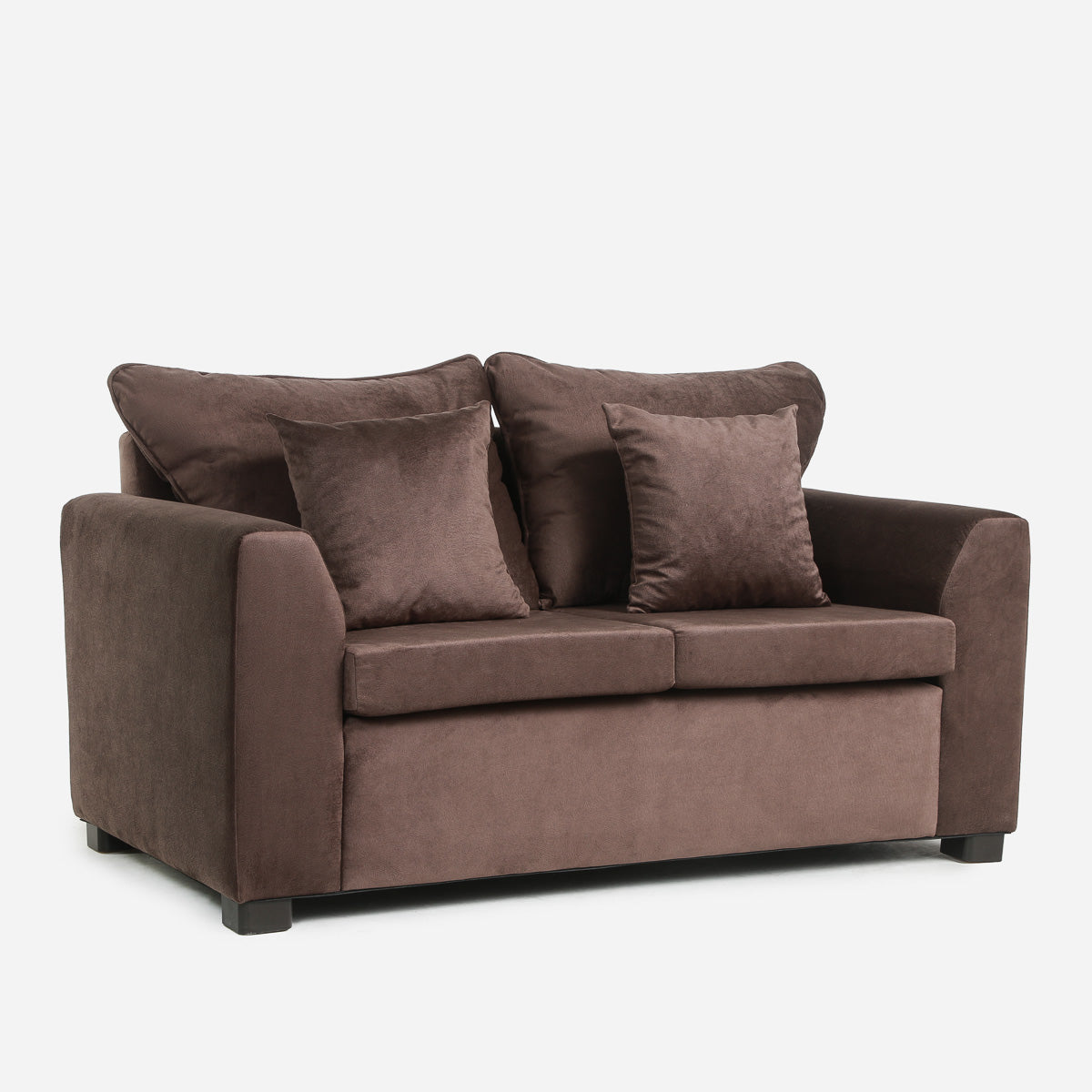 SM Home Serena 2-Seater Sofa with 2 Throw Pillows - Col3Brown