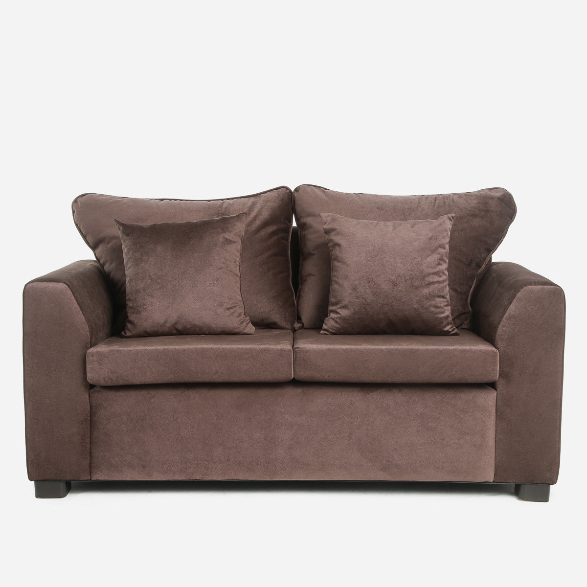 SM Home Serena 2-Seater Sofa with 2 Throw Pillows - Col3Brown